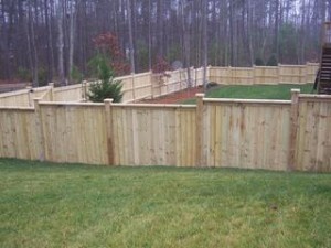 Wood fence, Solid Wood fence, Wood fence Step Down